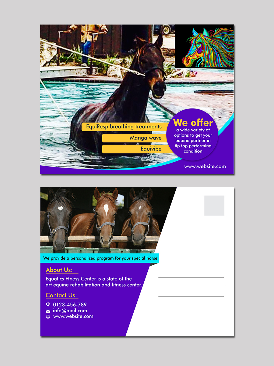 Postkarten-Design von ecorokerz für Fithorse by Equatics Fitness Center | Design #9947470
