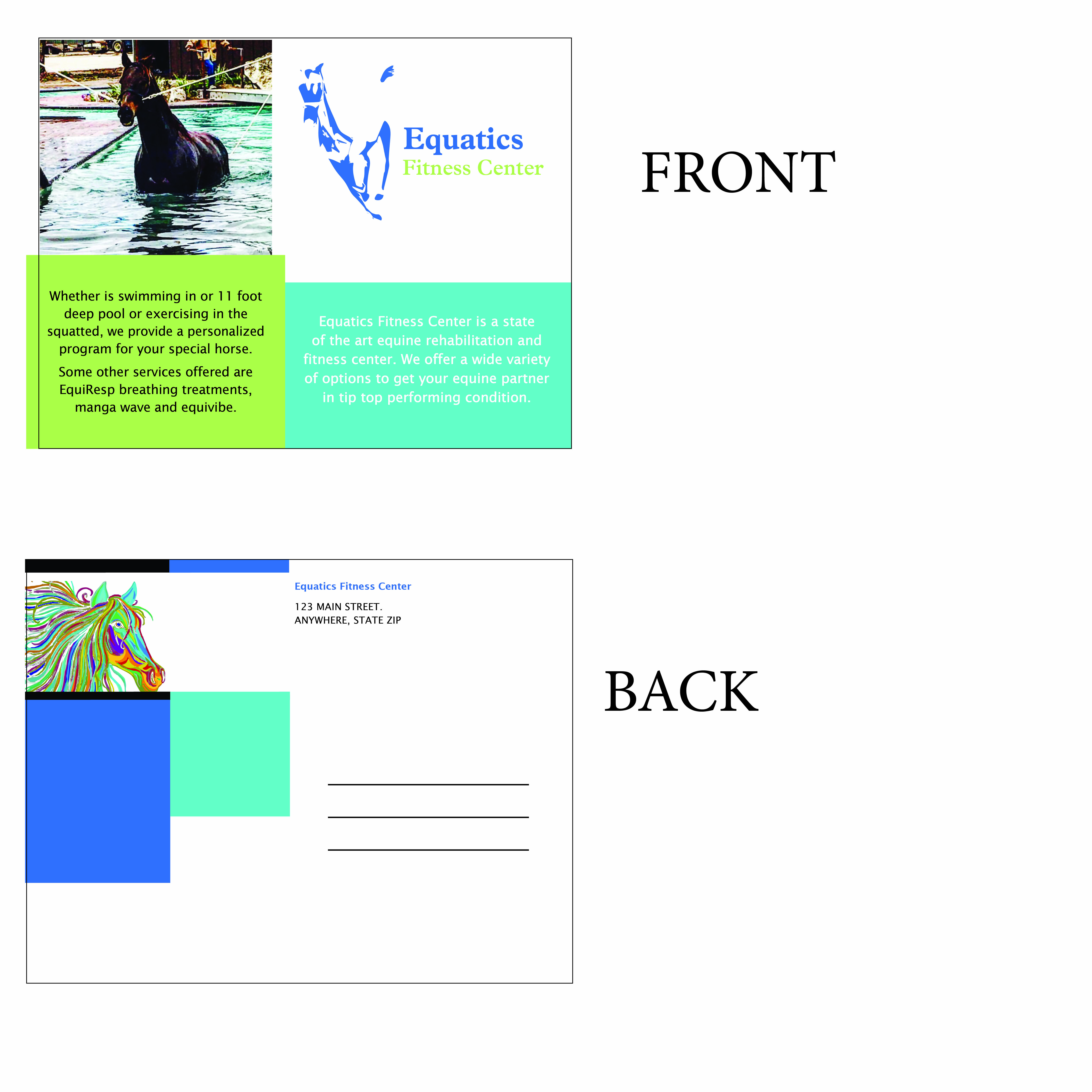 Postkarten-Design von DCALDWELLGVG für Fithorse by Equatics Fitness Center | Design #9939410