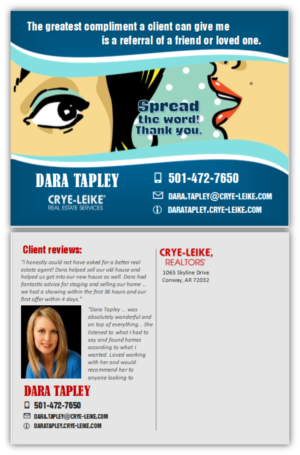 Postcard Design by citygirl17 for Crye-Leike Realtors Conway | Design #9884333