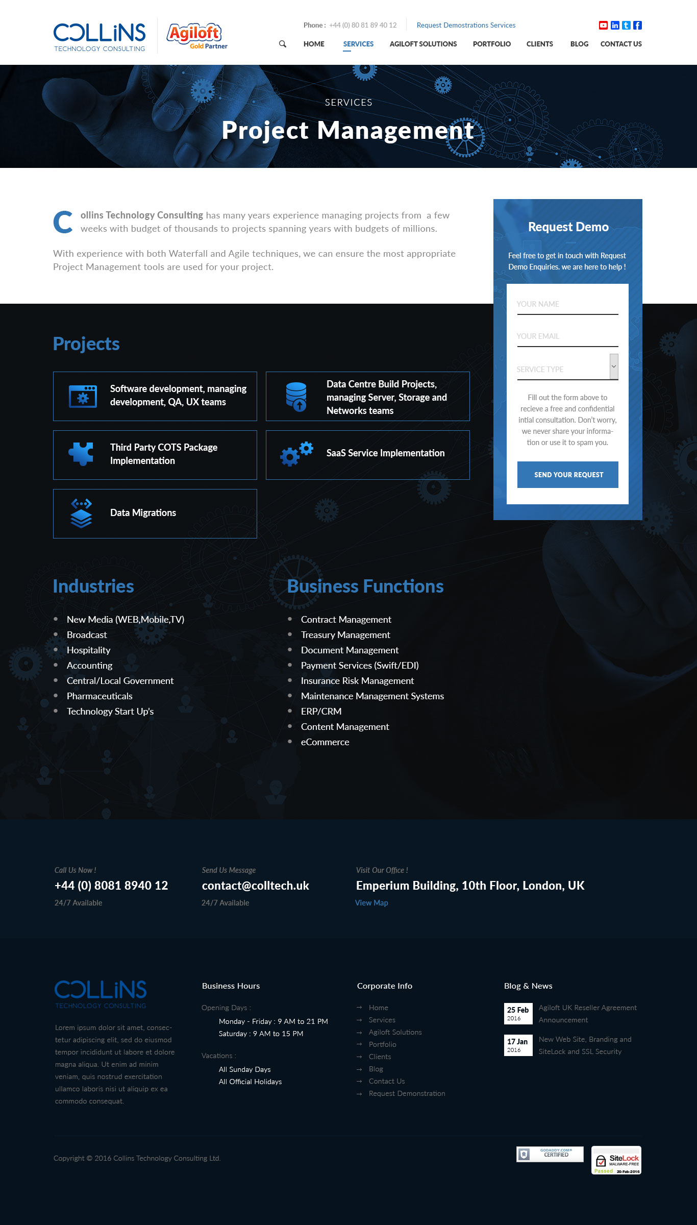 Diseño Wordpress por Monoxine para Collins Technology Consulting Ltd.  | Diseño #9891196