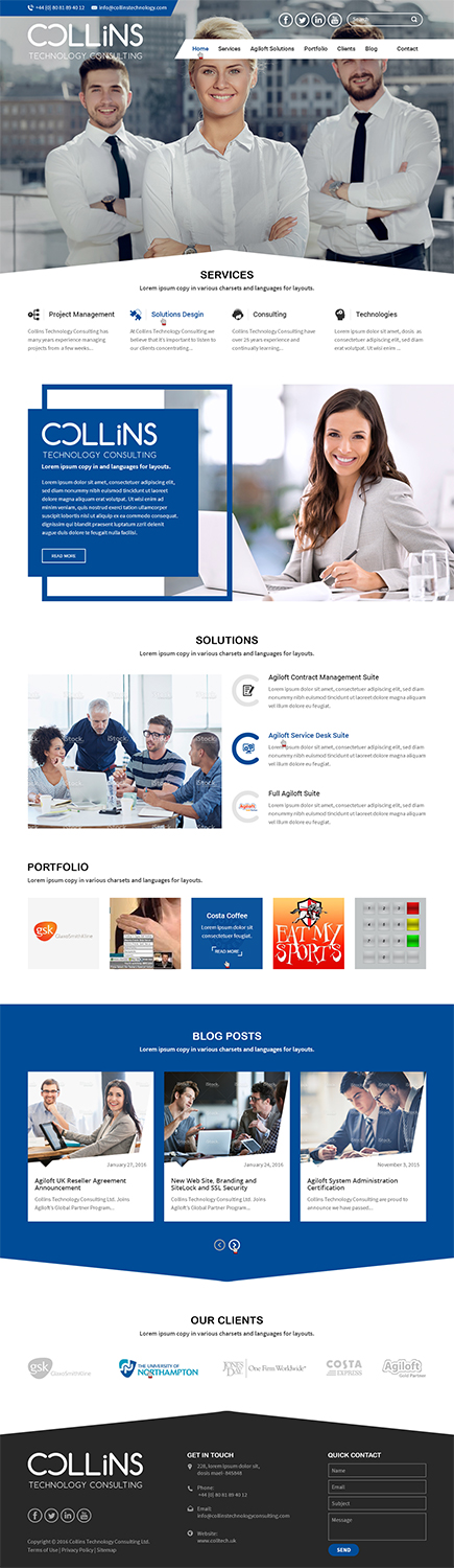 Wordpress Design by RupalTechno for Collins Technology Consulting Ltd.  | Design #9907341