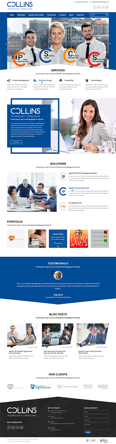 Wordpress Design by RupalTechno for Collins Technology Consulting Ltd.  | Design #9908146