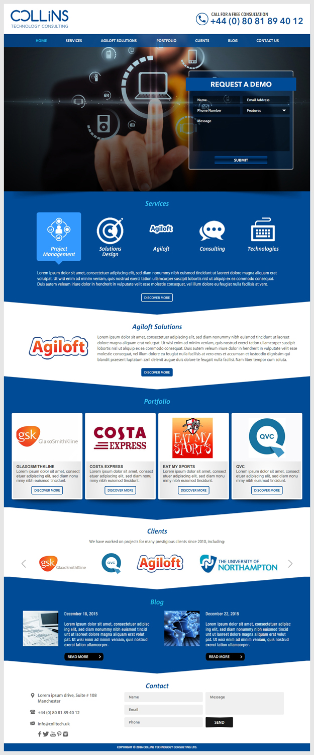 Wordpress Design by -Marc- for Collins Technology Consulting Ltd.  | Design #9926262