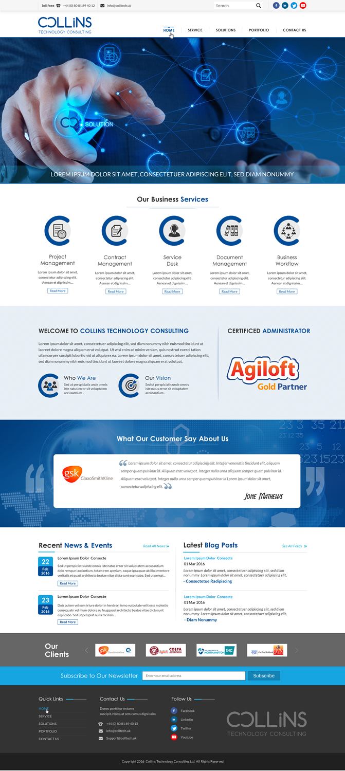 Wordpress Design by Sbss for Collins Technology Consulting Ltd.  | Design #10096090