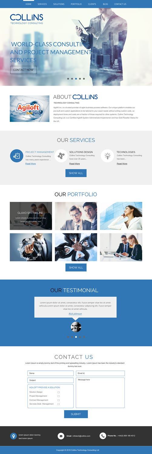 Wordpress Design by rightway for Collins Technology Consulting Ltd.  | Design #9911833