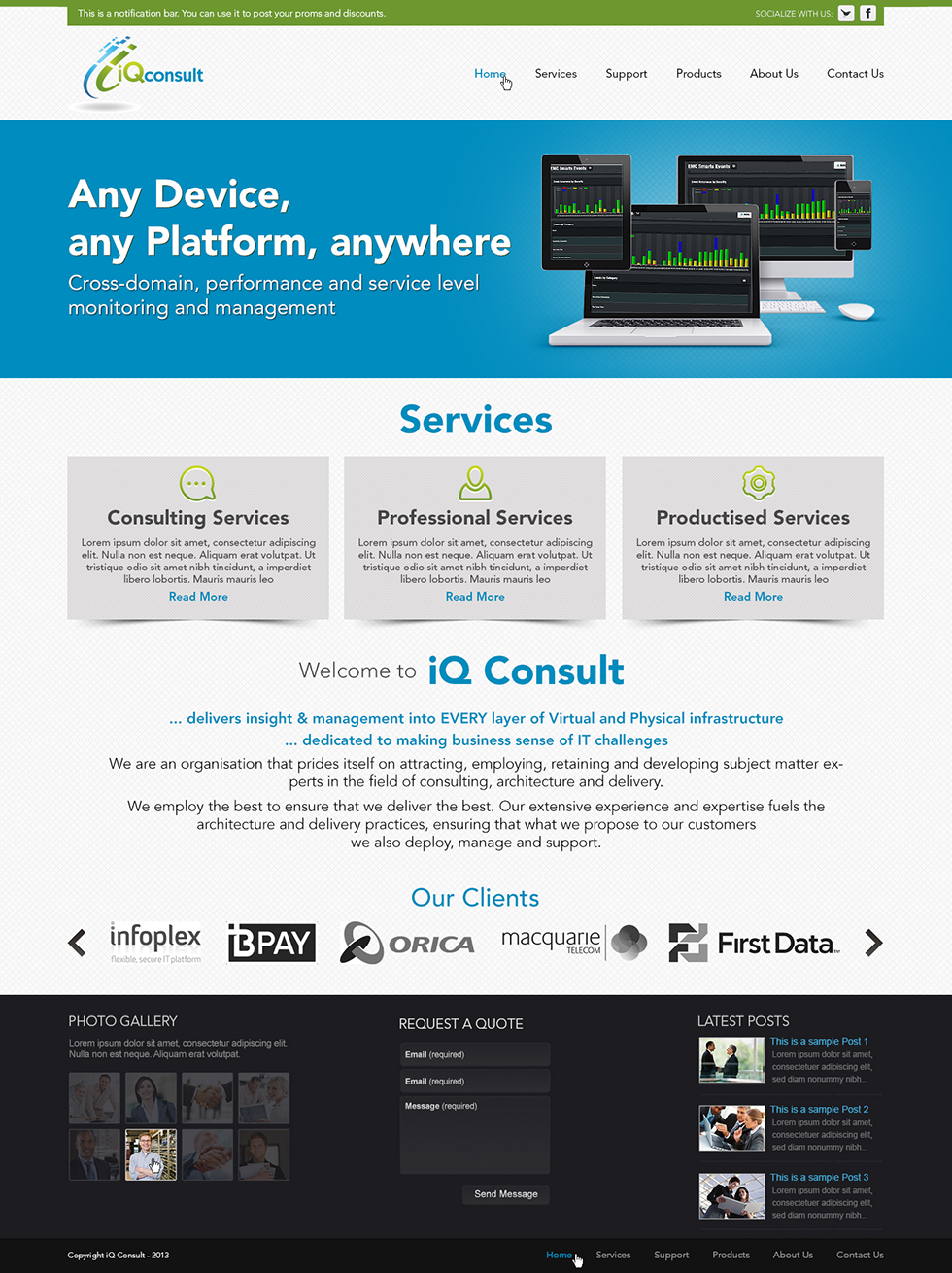 Modern, Upmarket, Build Web Design for iQ Consult by Latest Design ...