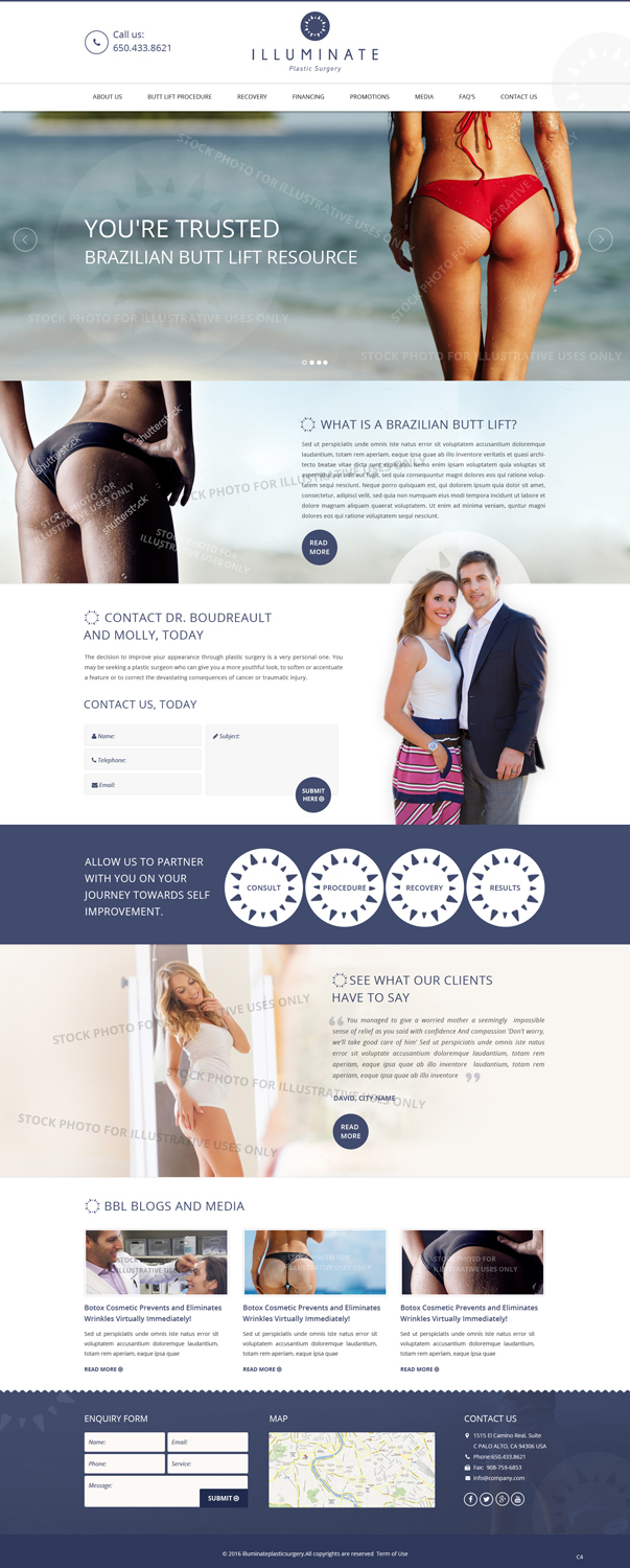Landing Page-Design von pb für Illuminate Plastic Surgery, Inc. | Design #10012869