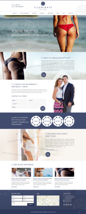 Landing Page-Design von pb für Illuminate Plastic Surgery, Inc. | Design: #10012869