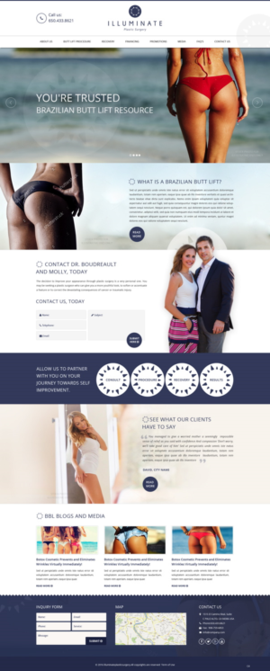 Landing Page-Design von pb für Illuminate Plastic Surgery, Inc. | Design: #10087201
