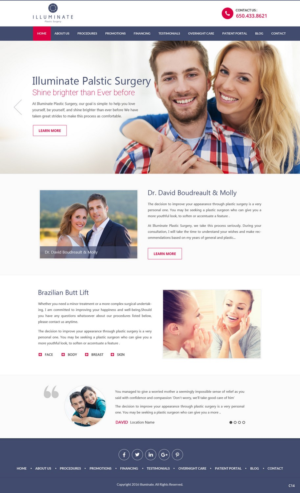 Landing Page-Design von pb für Illuminate Plastic Surgery, Inc. | Design: #9897120