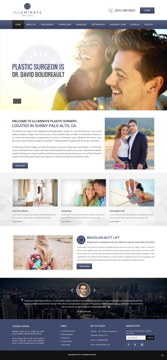 Landing Page-Design von pb für Illuminate Plastic Surgery, Inc. | Design #9897121