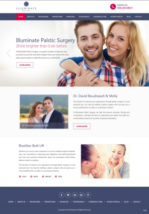 Landing Page-Design von pb für Illuminate Plastic Surgery, Inc. | Design: #9897122