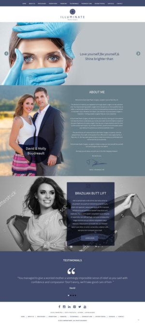 Landing Page-Design von pb für Illuminate Plastic Surgery, Inc. | Design: #9906262