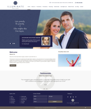 Landing Page-Design von pb für Illuminate Plastic Surgery, Inc. | Design: #9907541