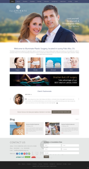 Landing Page-Design von pb für Illuminate Plastic Surgery, Inc. | Design: #9907542