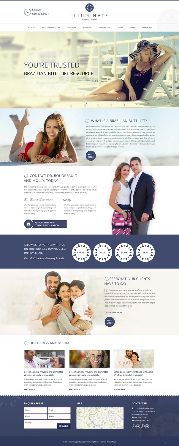 Landing Page-Design von pb für Illuminate Plastic Surgery, Inc. | Design #9951920
