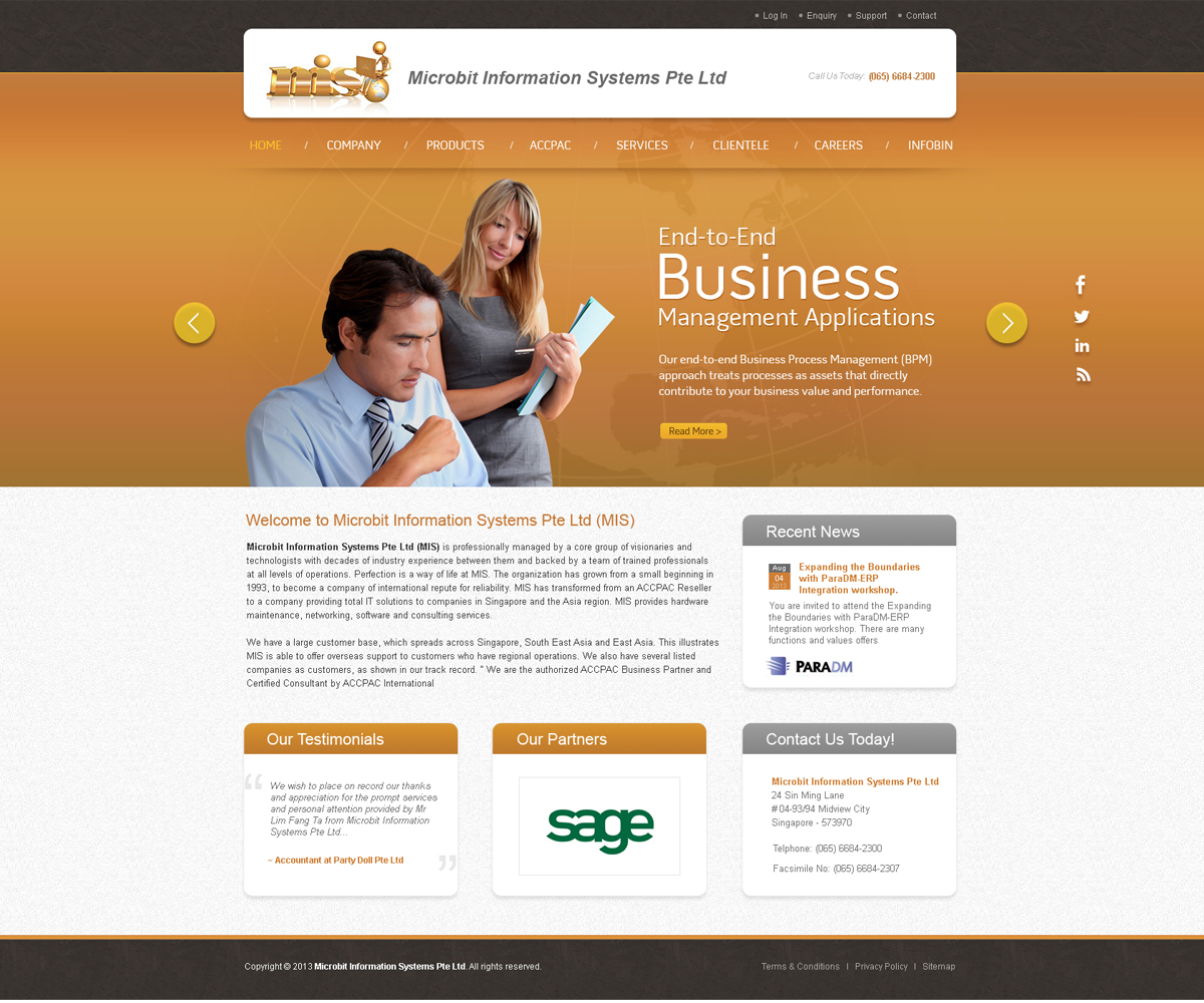 Diseño Web por Wings on web para Microbit Information Systems Pte Ltd | Diseño #2177414