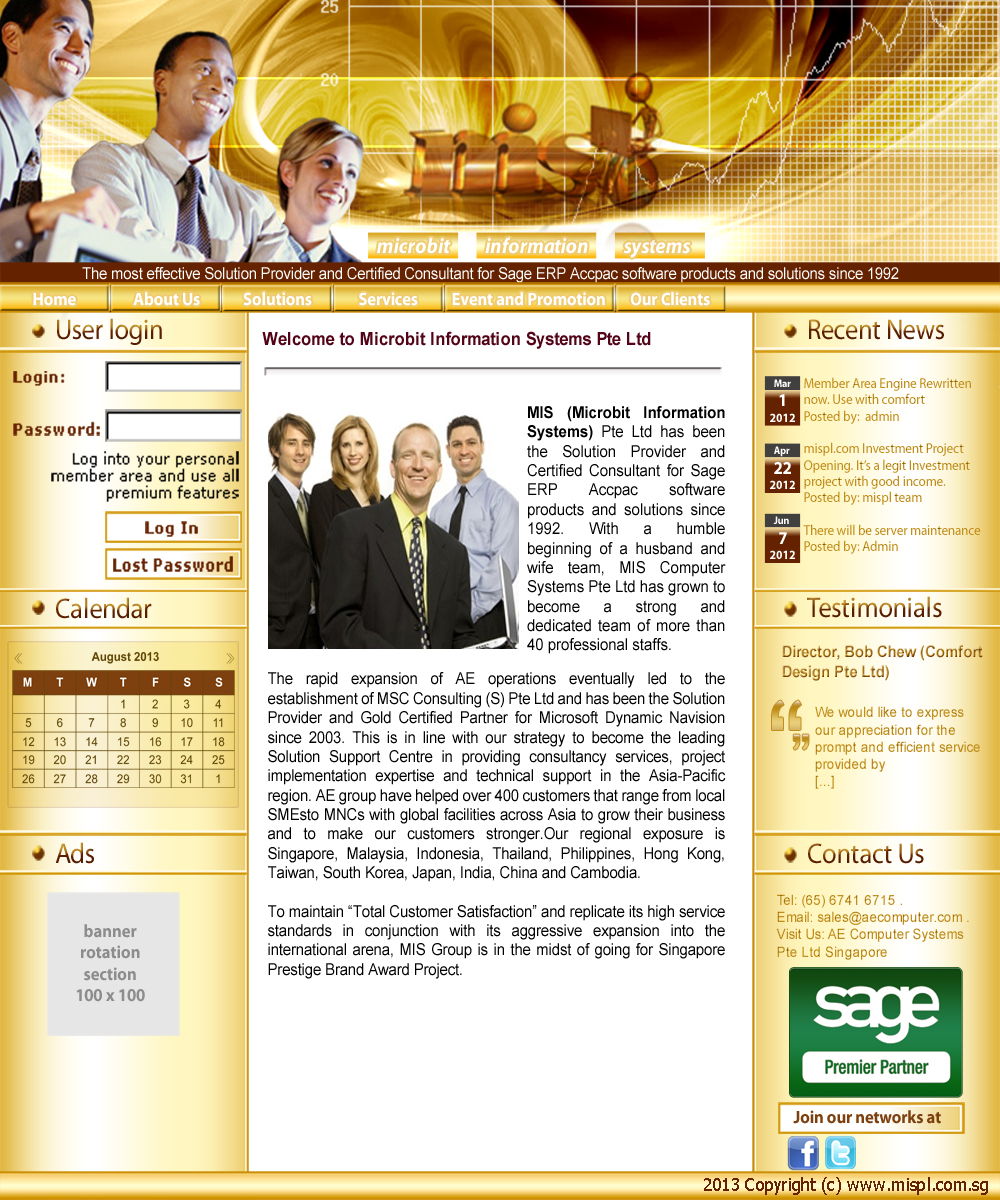 Web Design by nsdf for Microbit Information Systems Pte Ltd | Design #2203876