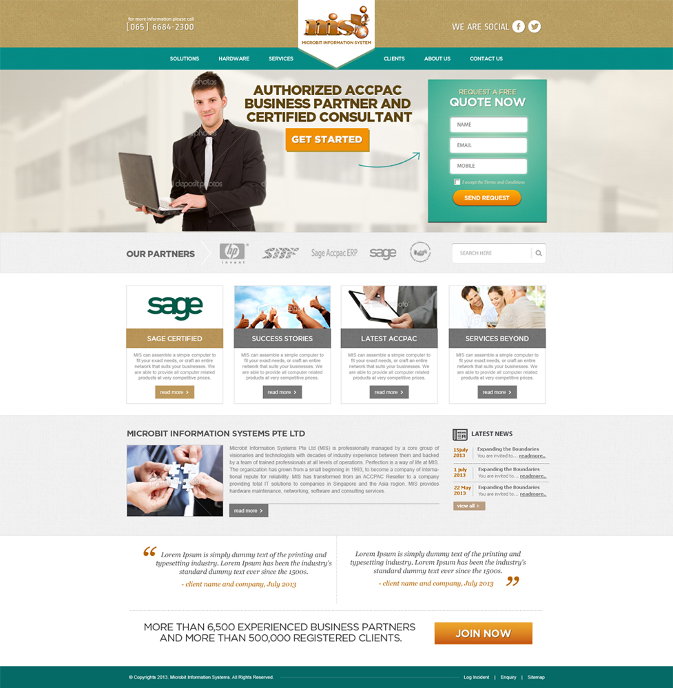 Web Design by dp for Microbit Information Systems Pte Ltd | Design #2148555