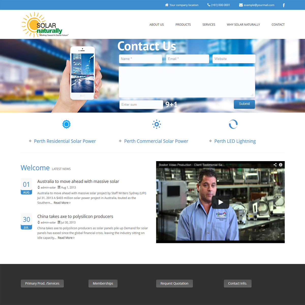 Design Wordpress par Z.H pour Solar Naturally | Design #2171587