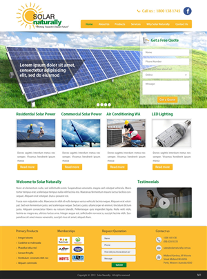 Wordpress Design by pb for Solar Naturally | Design: #2150249