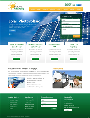 Wordpress Design by pb for Solar Naturally | Design: #2150260