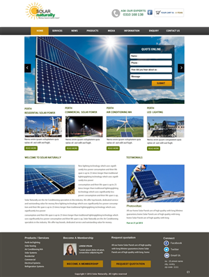 Wordpress Design by pb for Solar Naturally | Design: #2166448