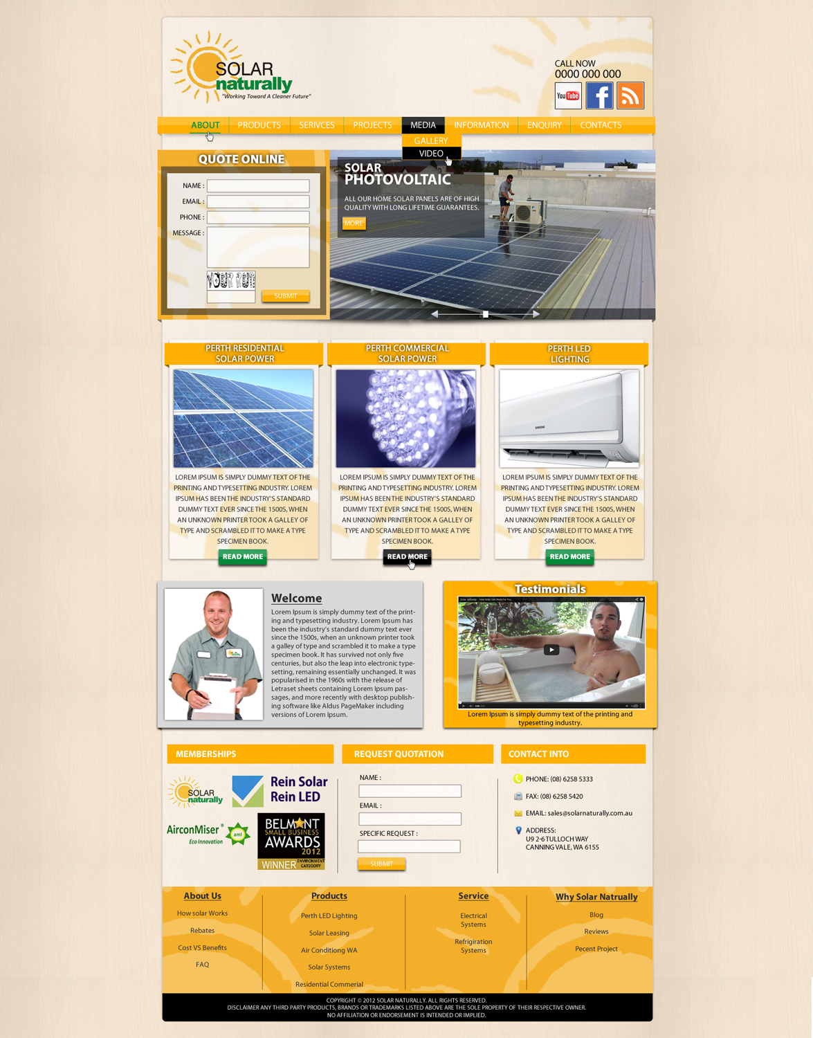 Diseño Wordpress por Impressive Solutions para Solar Naturally | Diseño #2159388