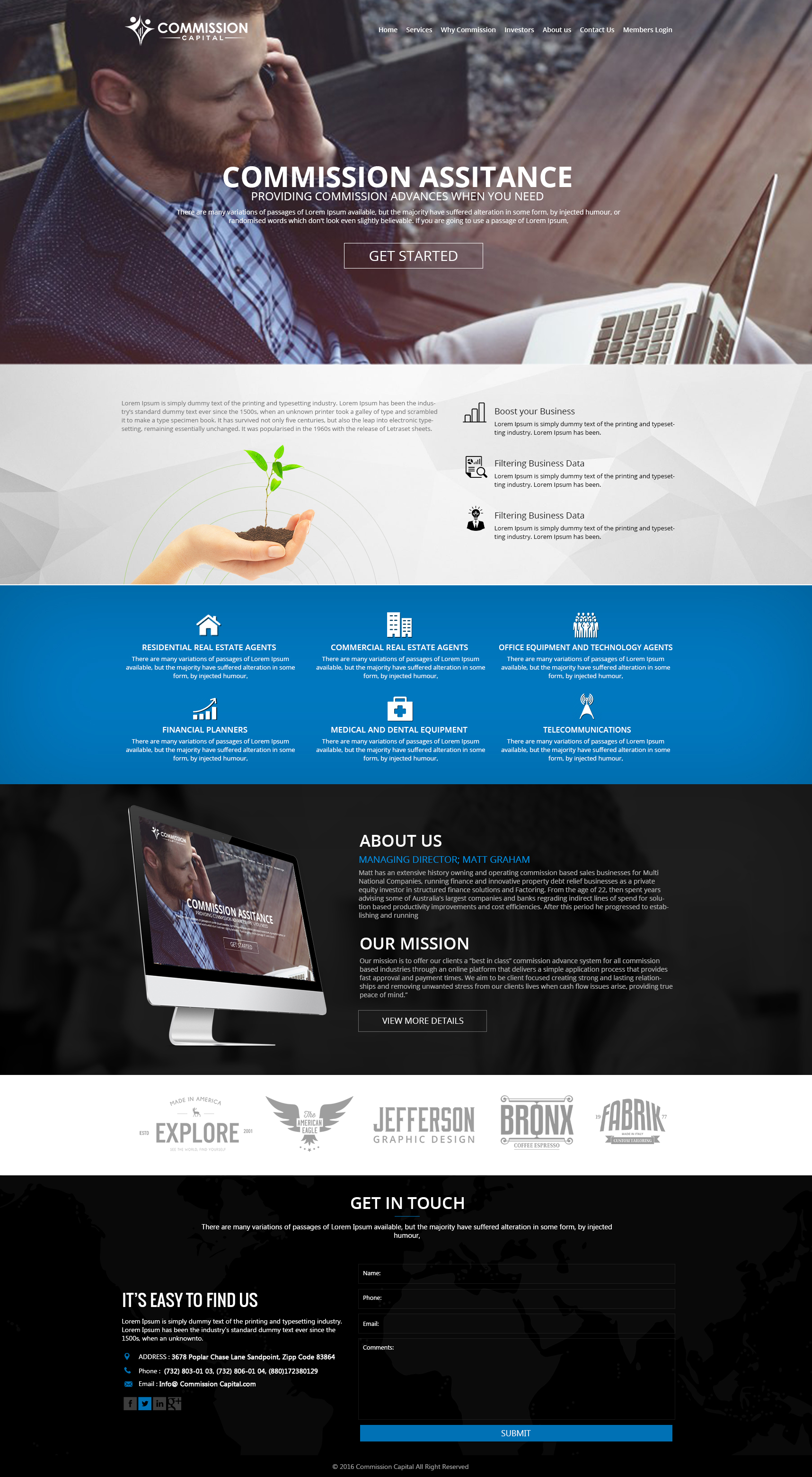 Web Design par Logo Xtudio pour Commission Capital | Design : #9892989
