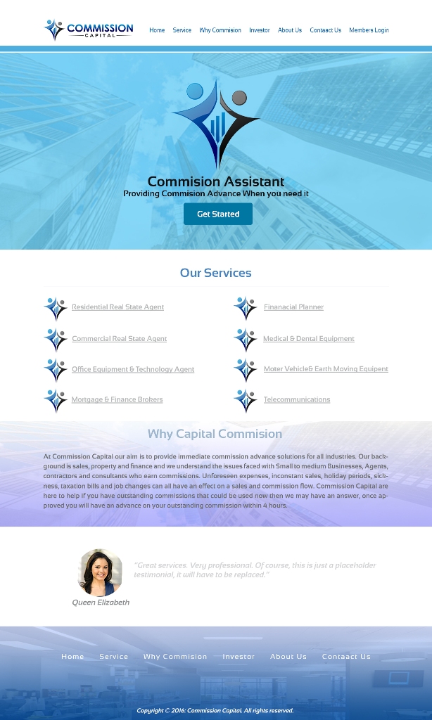Web Design par logo4u pour Commission Capital | Design #9885992