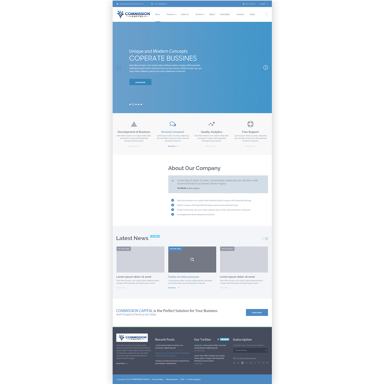 Web Design by JTorbison Concepts for Commission Capital | Design #9879627