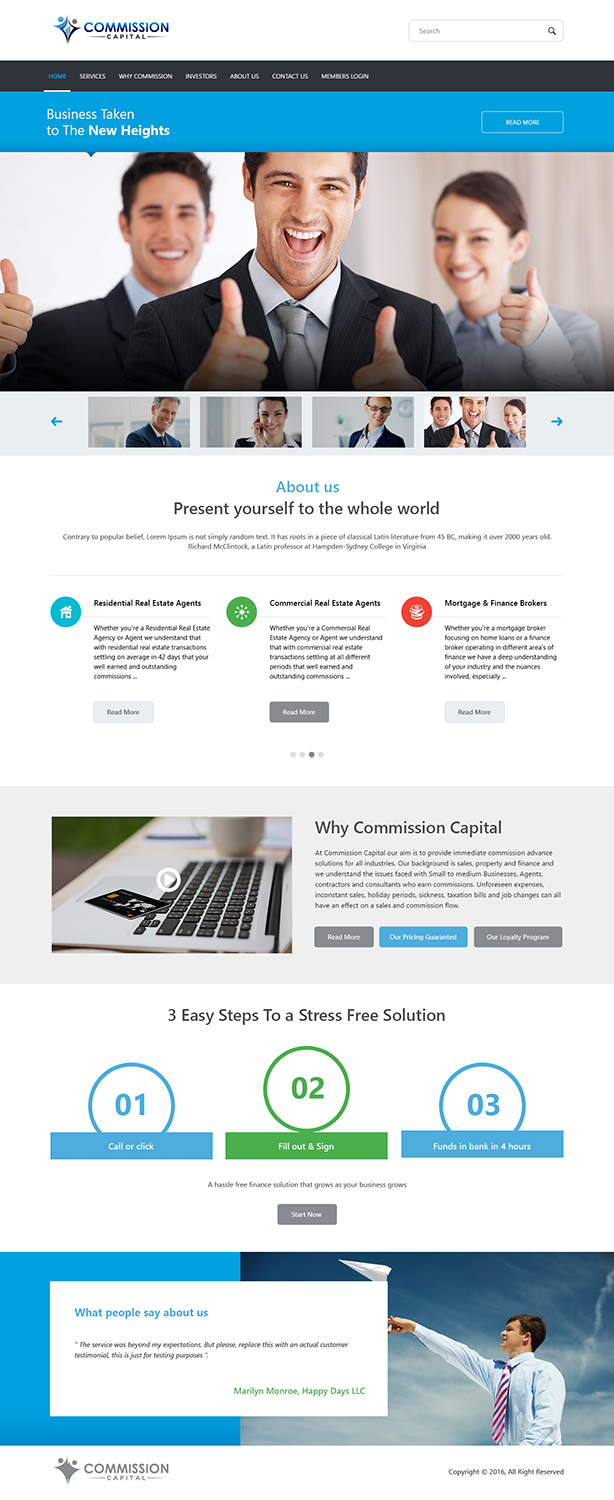 Web Design by BitCloudGlobal for Commission Capital | Design #9882594