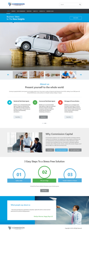 Web Design par BitCloudGlobal pour Commission Capital | Design #9895262