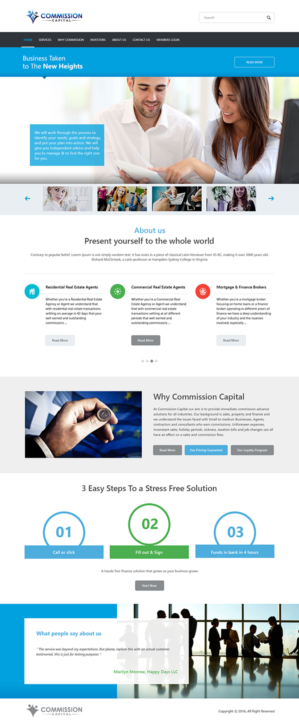 Web Design par BitCloudGlobal pour Commission Capital | Design : #9907651