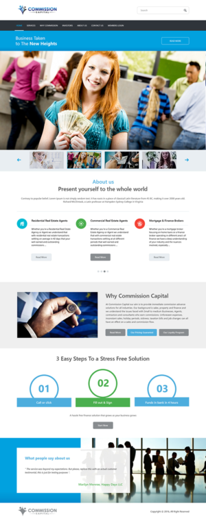 Web Design par BitCloudGlobal pour Commission Capital | Design : #9907654