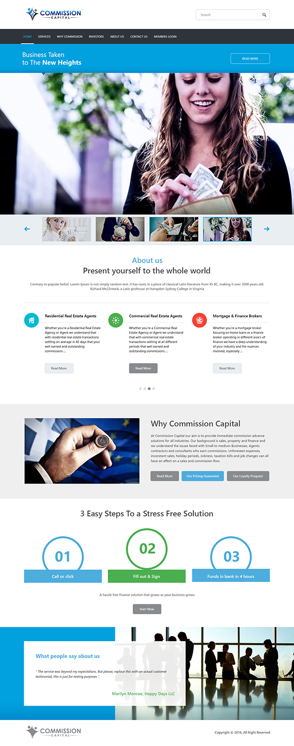 Web Design par BitCloudGlobal pour Commission Capital | Design #9907660
