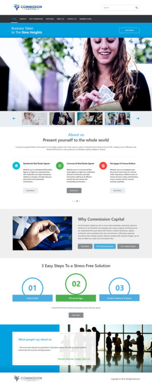 Web Design par BitCloudGlobal pour Commission Capital | Design : #9907660