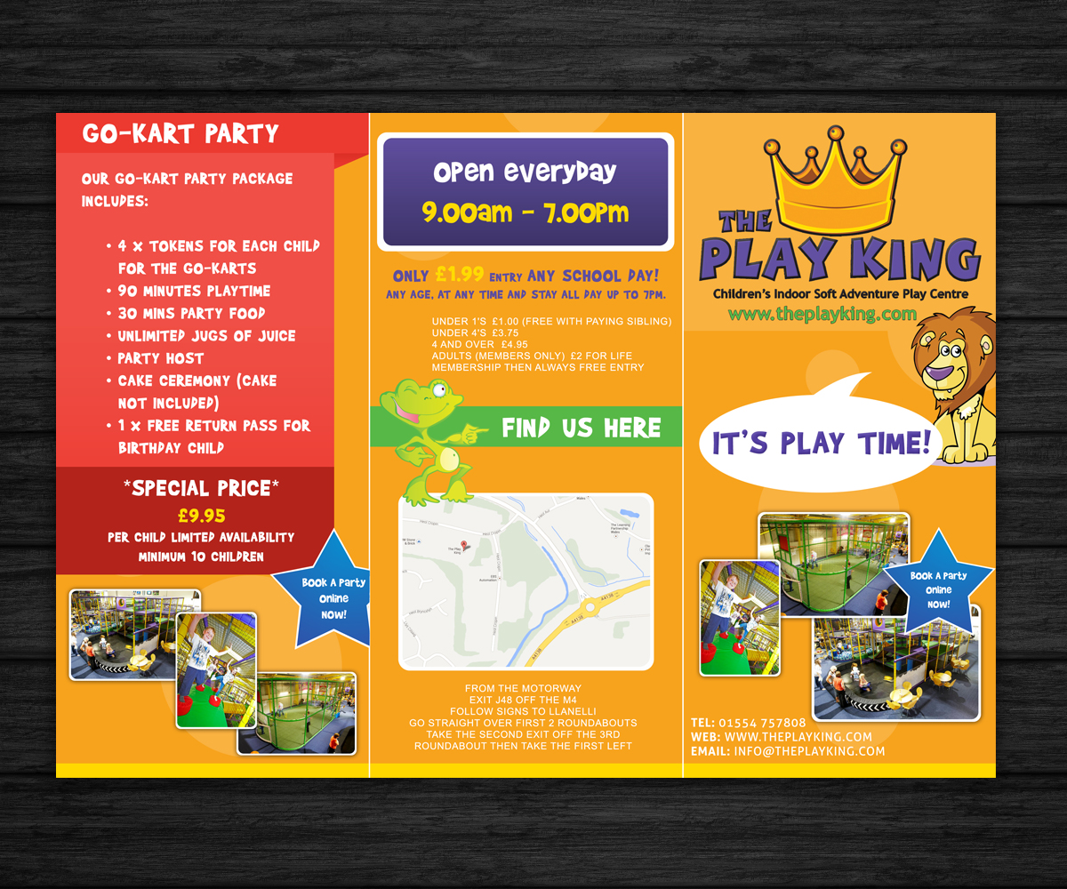 Broschüren-Design von FutureDesigne für Eddies Play Ltd - The Play KIng | Design #2134998