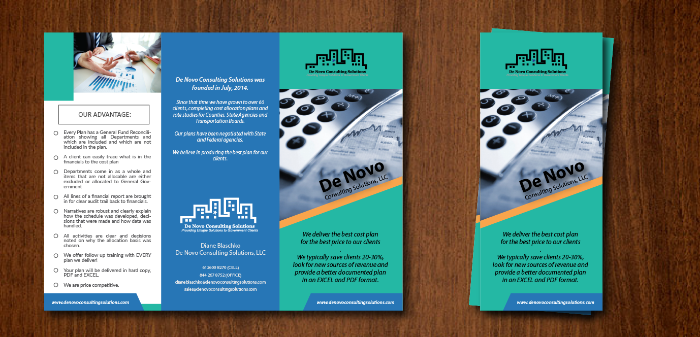 Flyer Design by Alexandar for De Novo Consulting Solutions, LLC (DBA Abacus Cost Services) | Design #9903863