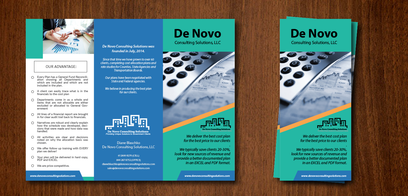 Flyer Design by Alexandar for De Novo Consulting Solutions, LLC (DBA Abacus Cost Services) | Design #9906298