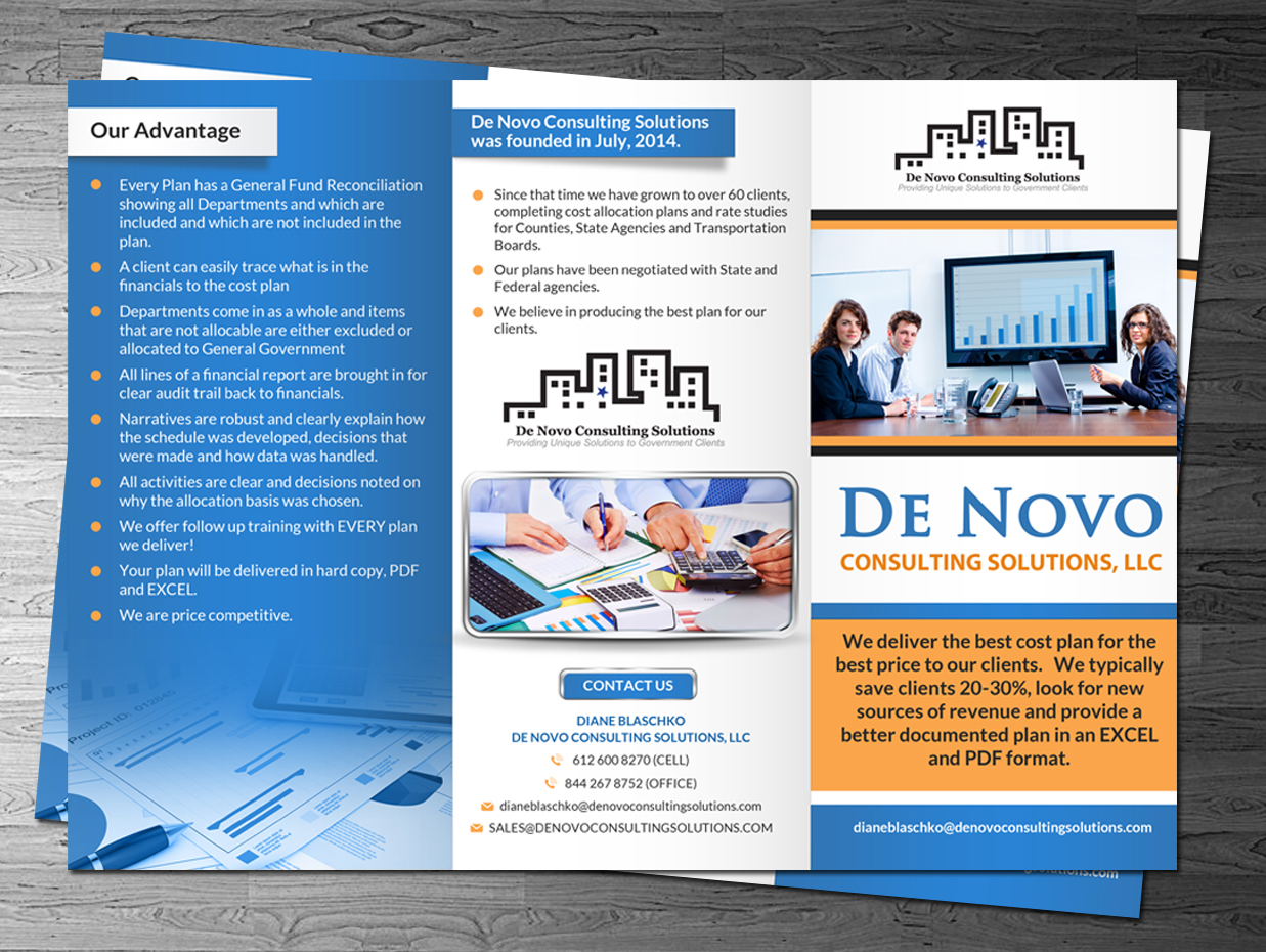 Flyer Design by debdesign for De Novo Consulting Solutions, LLC (DBA Abacus Cost Services) | Design #9891682