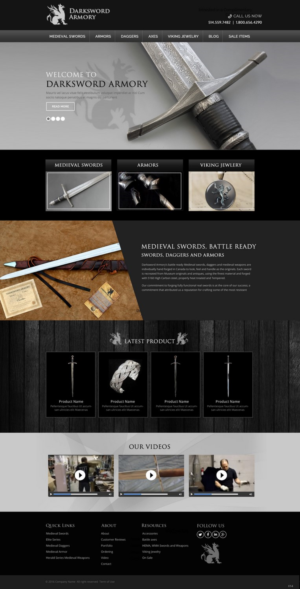 Web Design by pb for Darksword Armory | Design: #9897061