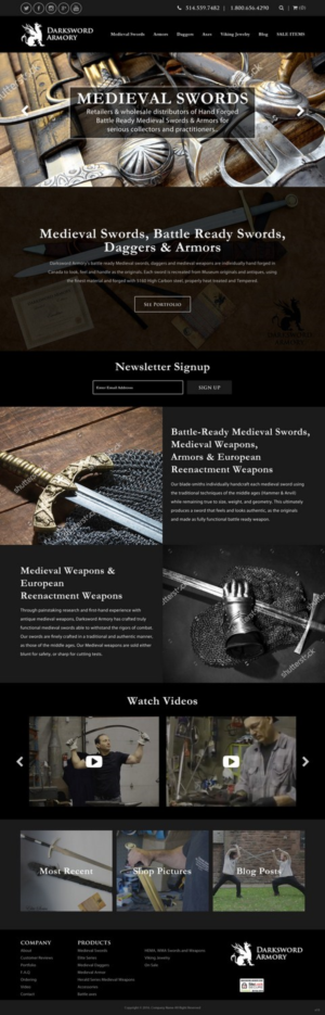 Web Design by pb for Darksword Armory | Design: #9906252