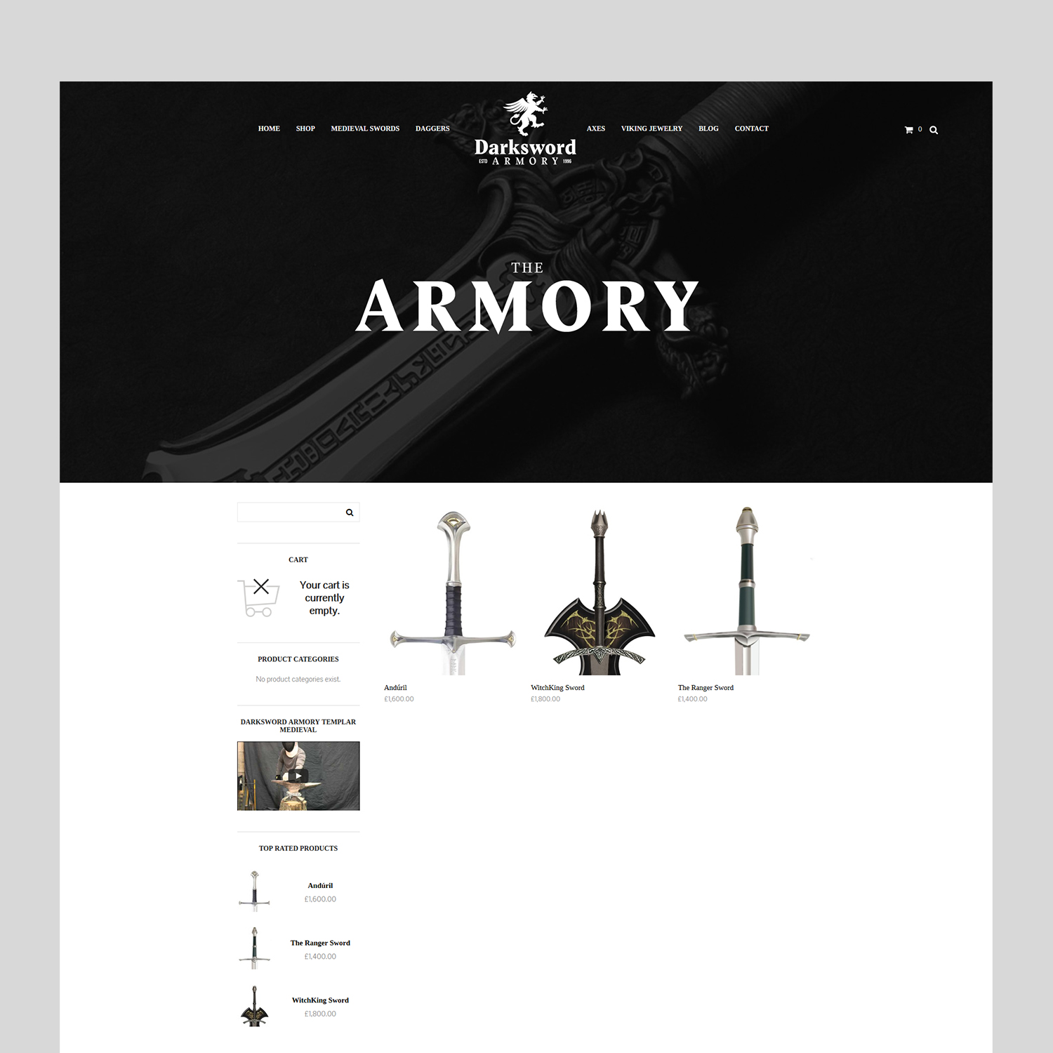 Web Design by Studio Nifty for Darksword Armory | Design #9928365