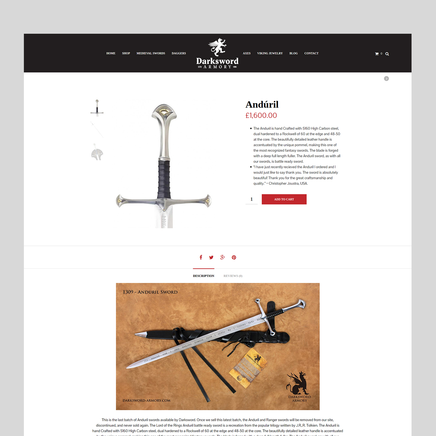 Web-Design von Studio Nifty für Darksword Armory | Design #9928367