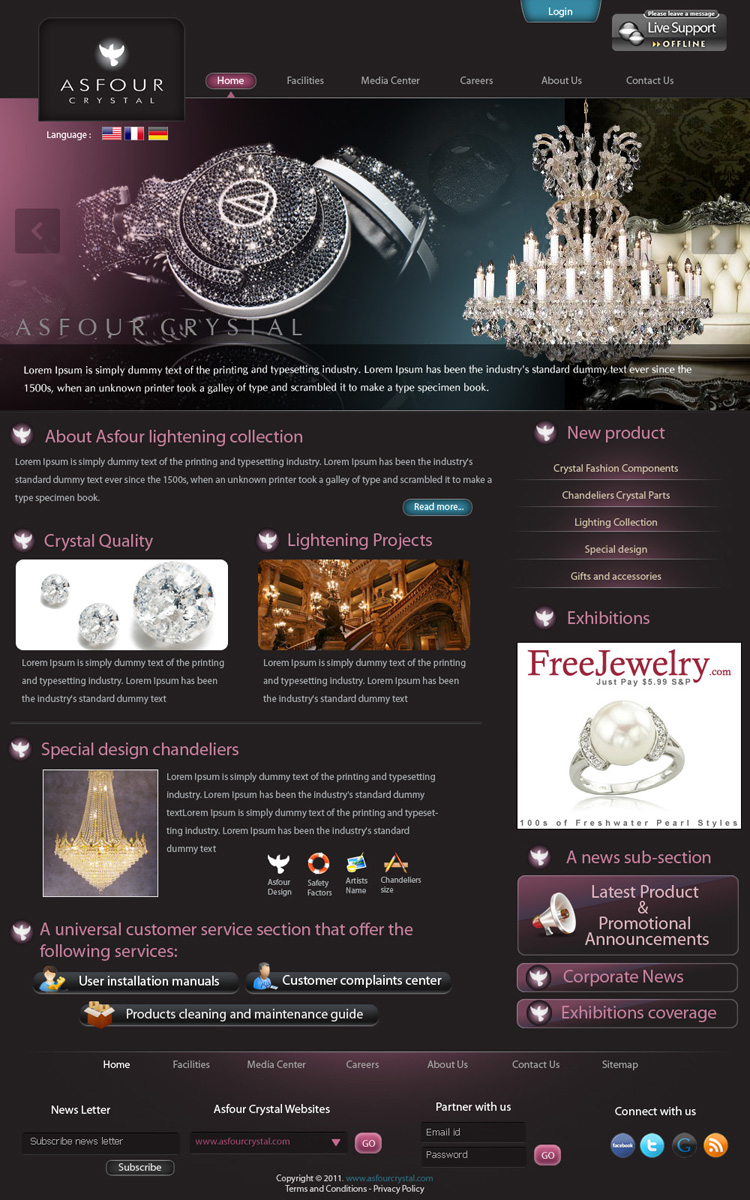 Web Design by pb for Asfour Crystal | Design: #438428