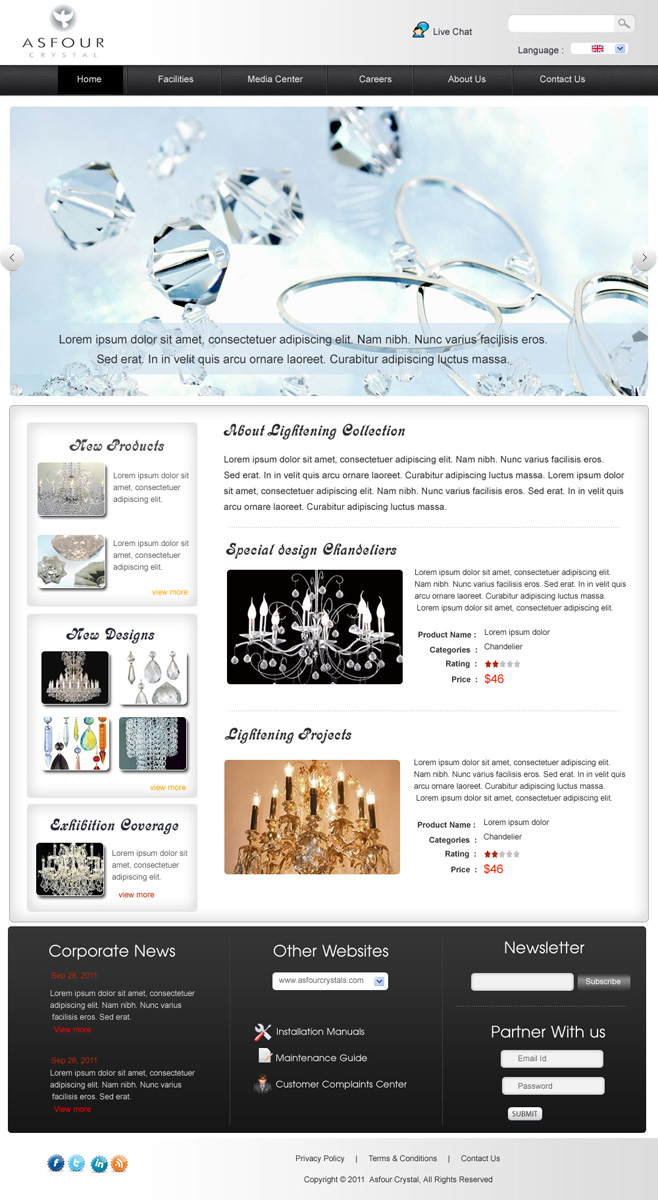 Web Design par pb pour Asfour Crystal | Design #438429