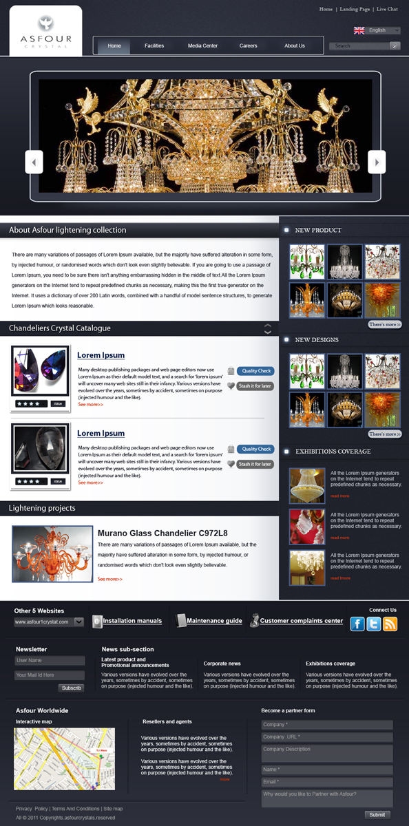 Web Design by pb for Asfour Crystal | Design #438432