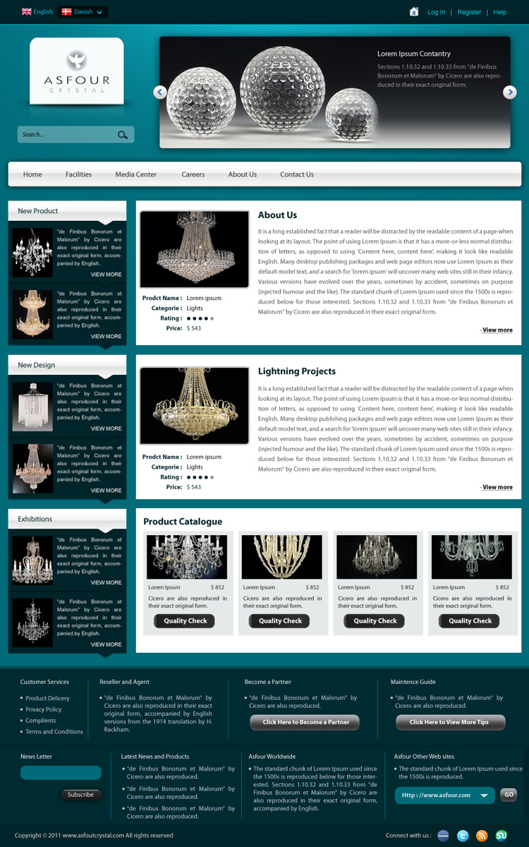 Web Design by pb for Asfour Crystal | Design #438435