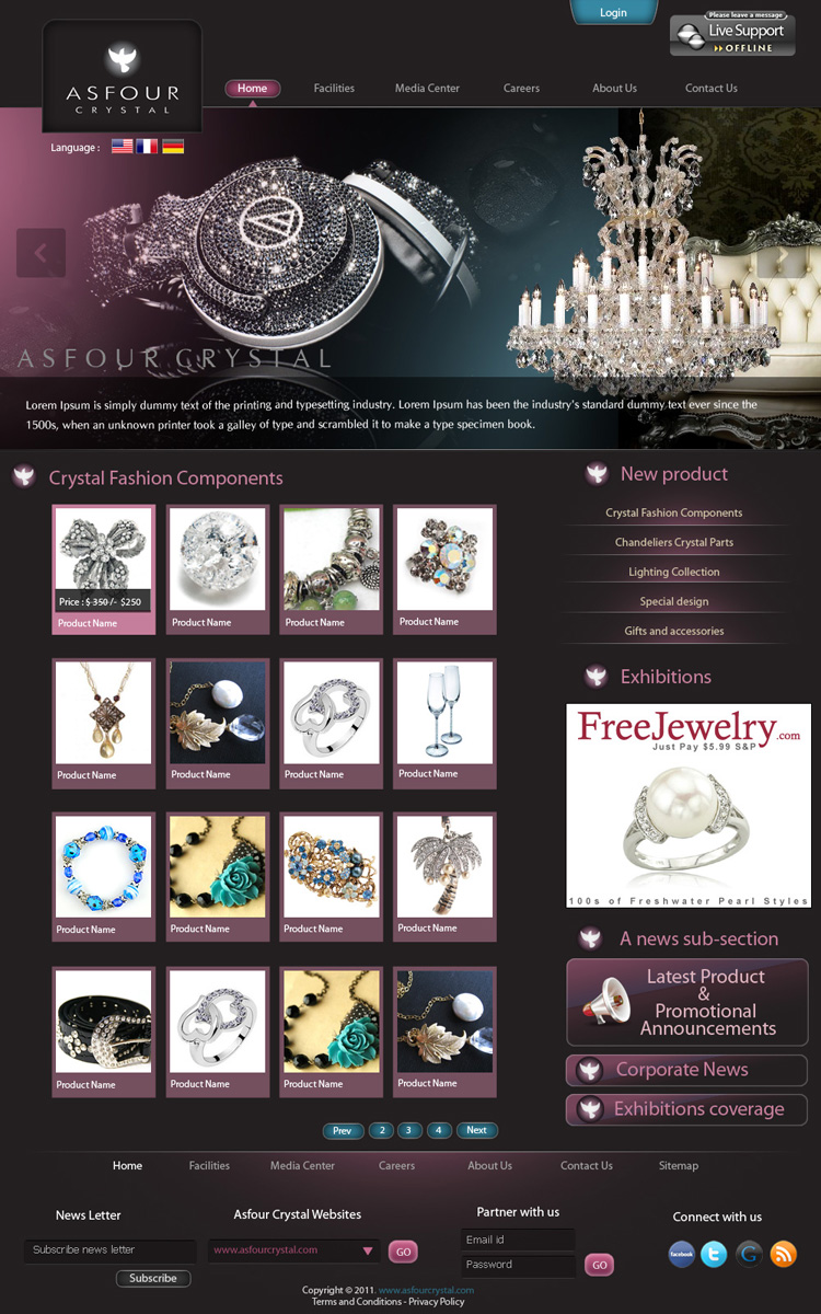 Web Design by pb for Asfour Crystal | Design #459631